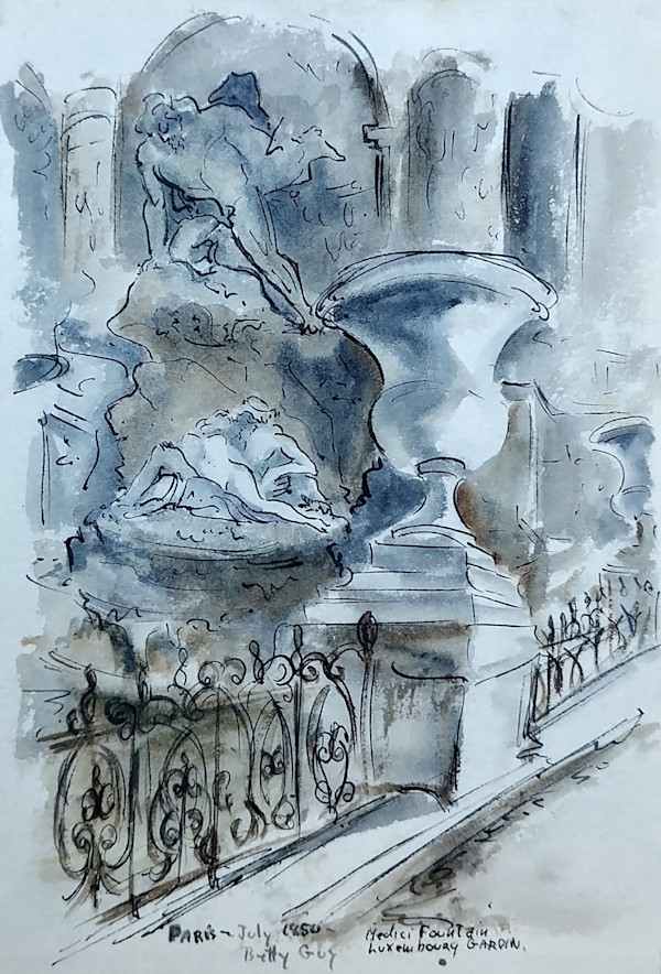 Paris Medici Fountain Luxembourg Gardin by Betty Guy