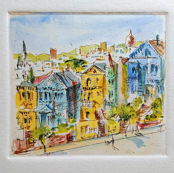 Untitled (from the series of etchings "Steiner Street") by Betty Guy