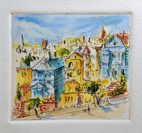 Untitled (from the series of etchings "Steiner Street") by Betty Guy