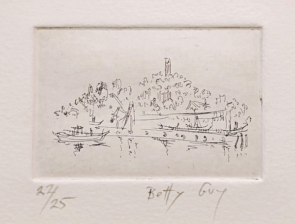 Untitled (from the series of etchings "Coit Tower") by Betty Guy