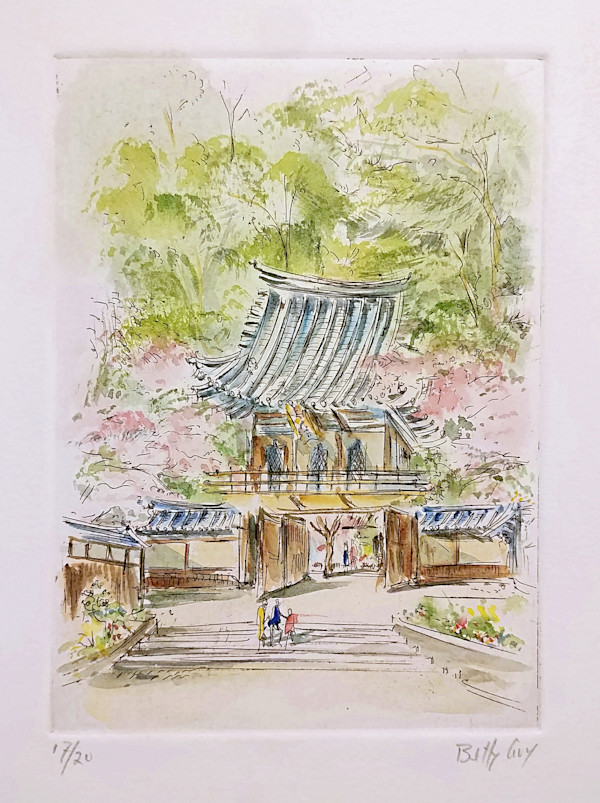 Untitled (from the series of etchings, "Japanese Tea Garden, San Francisco") by Betty Guy