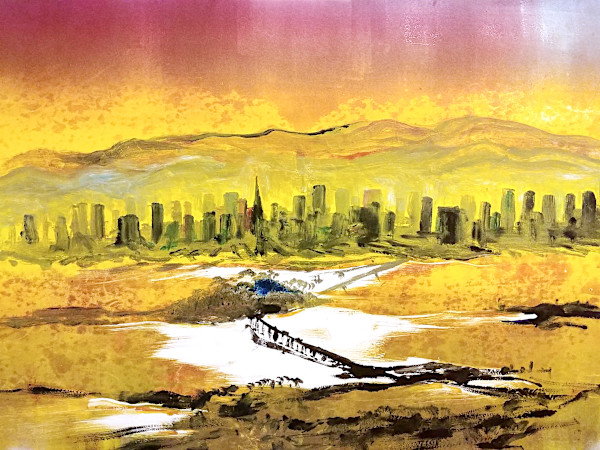 Untitled (from the series of monoprints "San Francisco" and "The City") by Betty Guy