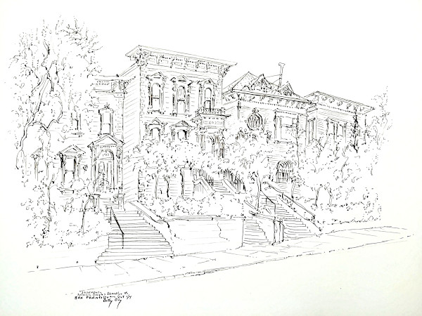 Sacramento Between Gough & Franklyn Str. San Francisco by Betty Guy