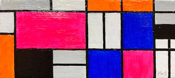 Hot Pink Mondrian No. 2 by Wren Woodward Sarrow, Image 1.