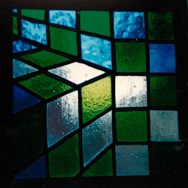 Green and blue patterned square by Wren Woodward Sarrow, Image 1.