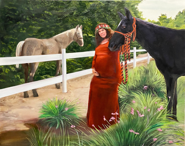 Pregnant Giselle on the ranch by Wren Woodward Sarrow