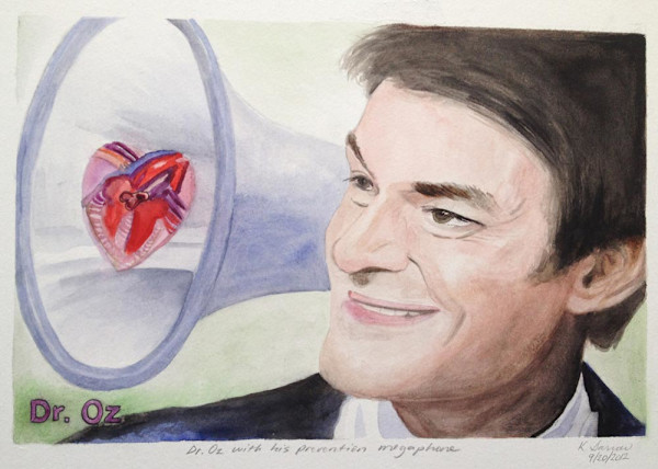 Dr. Oz with his prevention megaphone by Wren Woodward Sarrow, Image 1.