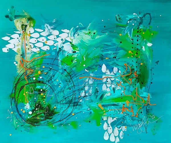 Abstract sea green by Haggith van Hees