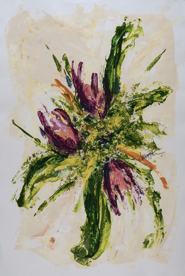 Abstract Floral (purple) by Haggith van Hees