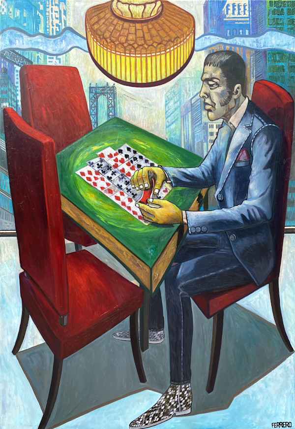 La solitude du joueur de cartes by Galerie Marc FERRERO
