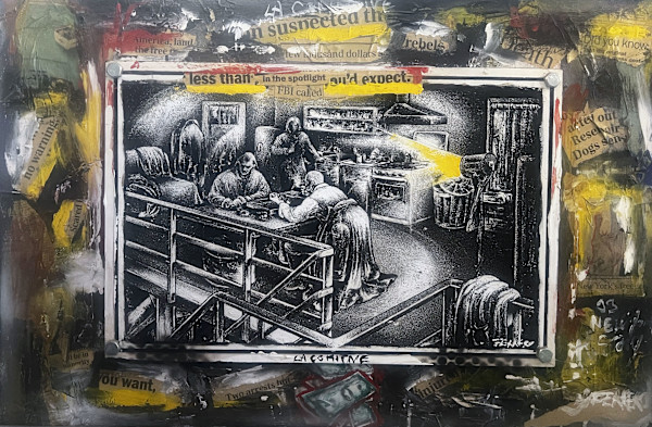 Partie de baggamon NB by Galerie Marc FERRERO