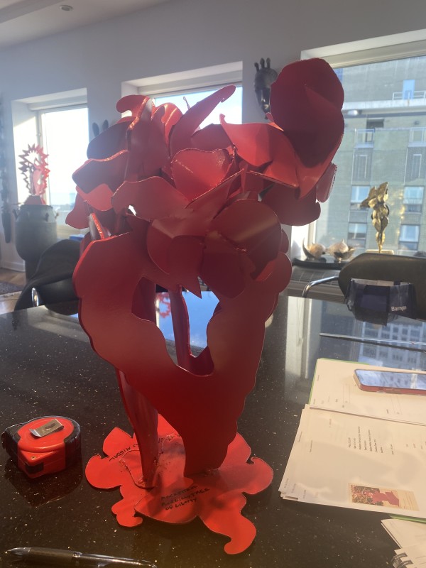 Maquette of Red Lilly Tree Of Liberty by Ruth Aizuss Migdal