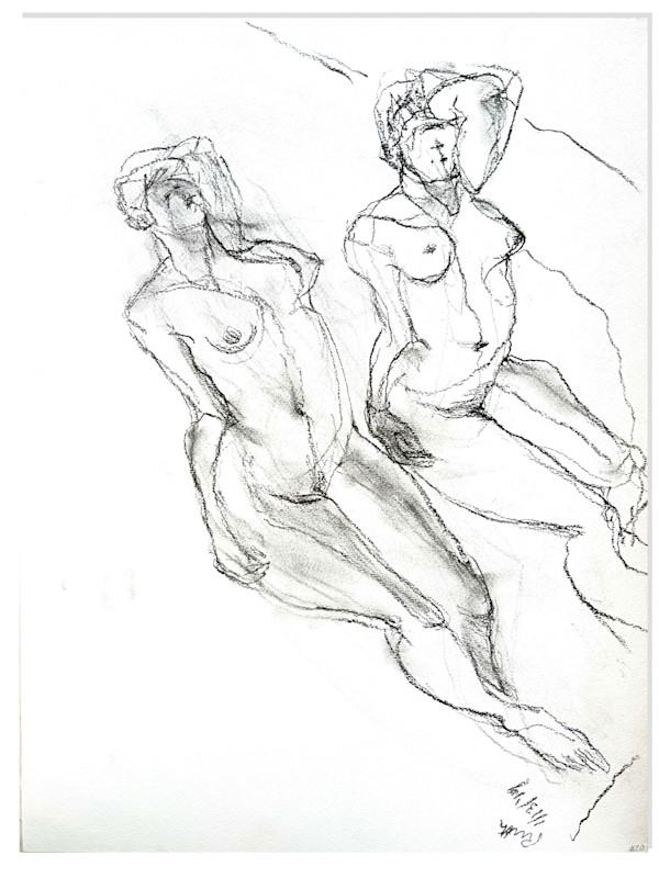 Two Figure Seated #20 by Ruth Aizuss Migdal, Image 5.