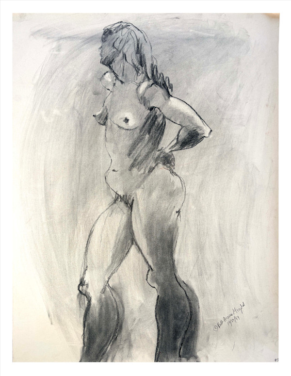 Charcoal Standing Lady #36 by Ruth Aizuss Migdal, Image 5.