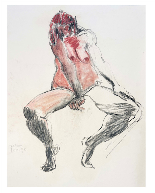 Two Sided Drawing Men and Woman #40 by Ruth Aizuss Migdal, Image 10.