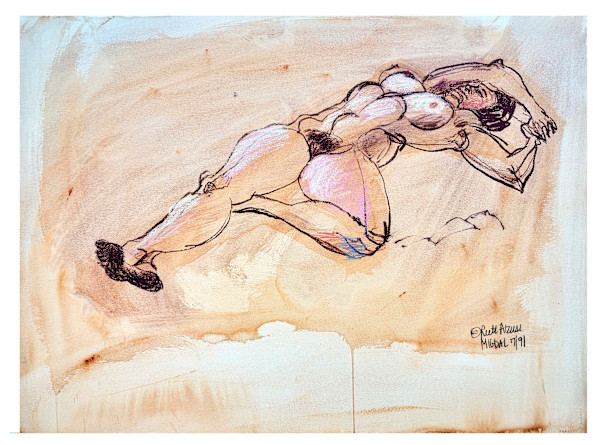Colorful Laying Figure #65 by Ruth Aizuss Migdal