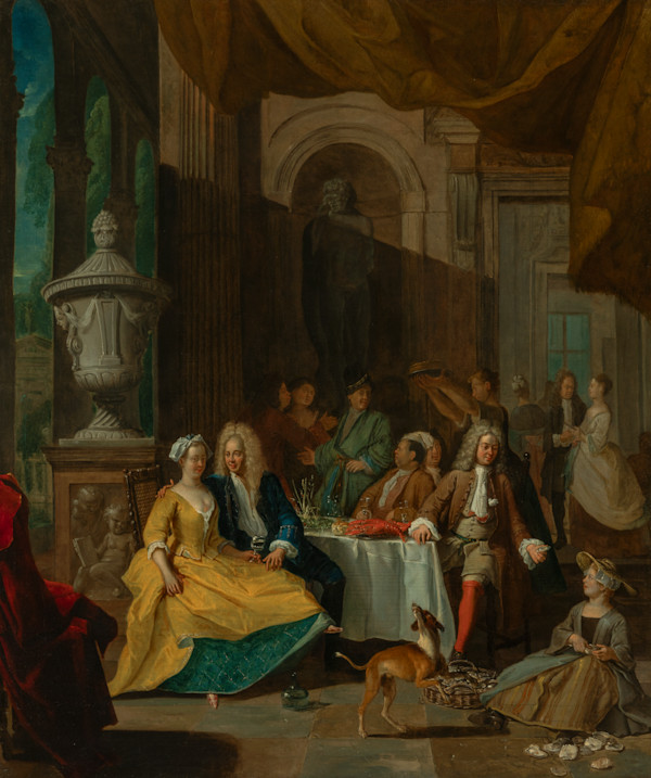 “ Gentlemen at table“ by Pieter Angellis (Flemish, 1685-1734)