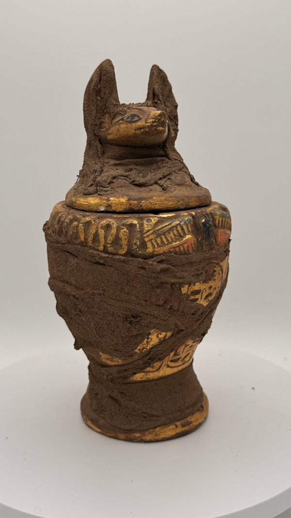 Egyptian God Anubis Canopic Vessel 300 BC
