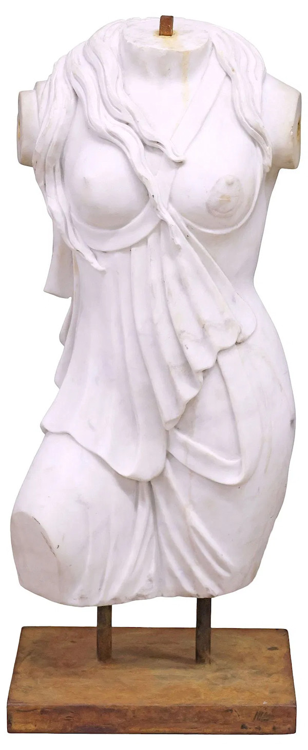 Carved Female draped statue, Image 2.