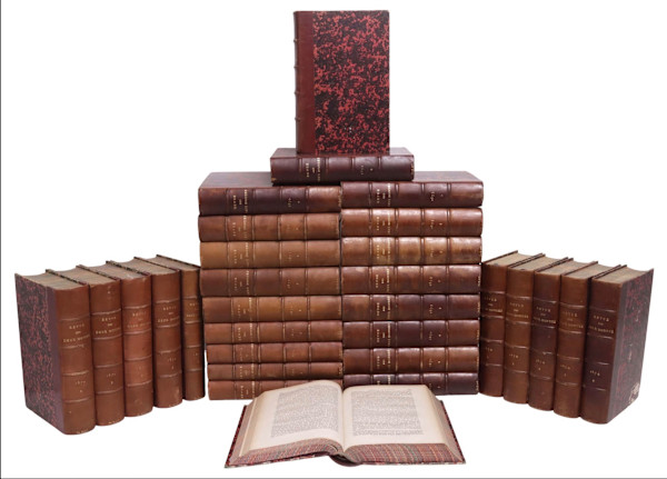 FRENCH LEATHER-BOUND LIBRARY SHELF BOOKS, 'DEUX MONDES' PERIODICALS, Image 6.