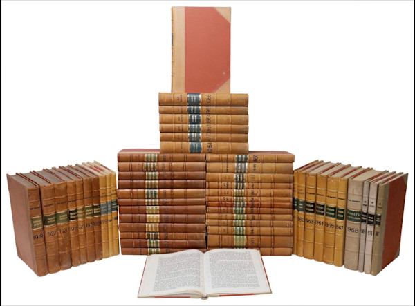 53) ENGLISH LEATHER-BOUND LIBRARY SHELF BOOKS, LAW REPORTS, Image 2.