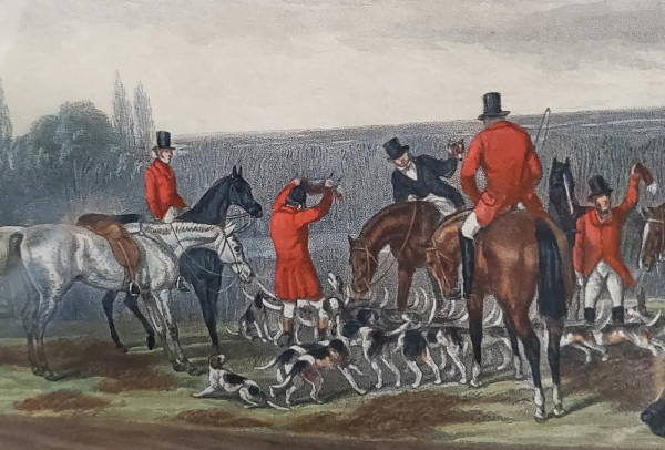 "Equestrian Fox Hunt The Kill"  Plate 4 Fores National Sports After J. F. Herring Color Lithograph by After J. F. Herring