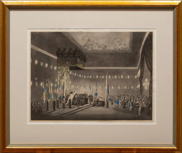 "Exhibition of Admiral Lord Nelson St Paul's Cathedral" by C.A. Pugin, M Merigot (Engraver)
