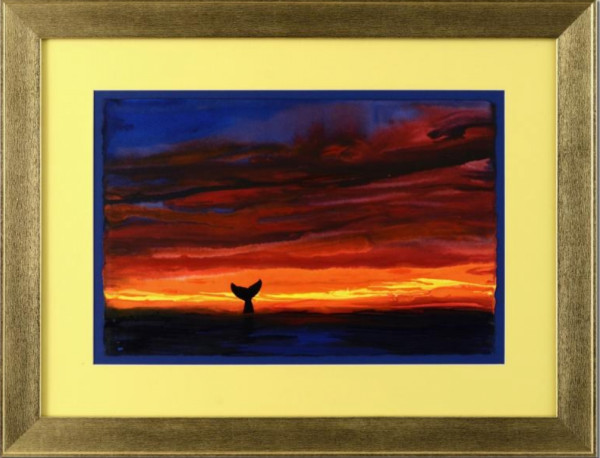 "Sunset with Whale Tail“ by Robert Wyland
