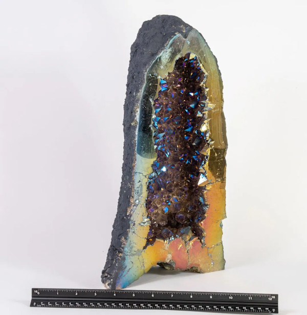 Large Titanium Aura Rainbow Amethyst Cathedral Geode