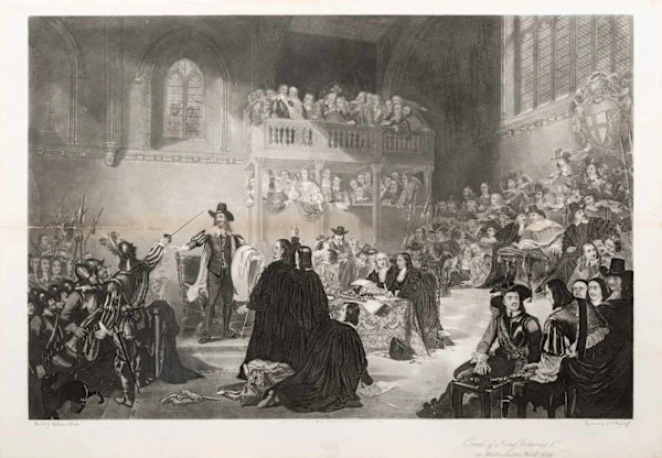 "Trial of King Charles 1st, in Westminster Hall 1649", by William Henry Fisk (British, 1796-1872), Charles Edward Wagstaff (British, 1808-1850) Engraver