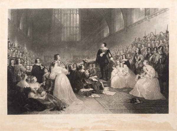 "The Trial of Thomas Earl of Strafford in Westminster Hall 1641" by James Scott (British, 1809-1899