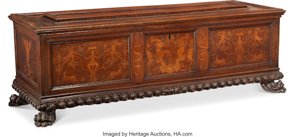 18th Century Large Carved and In laid Wood Cassini