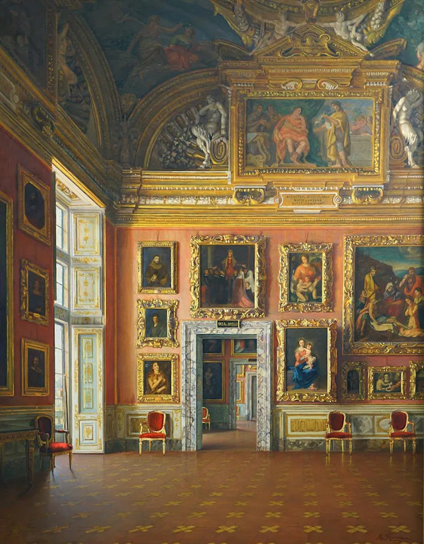 "Interior" of the 'Sala di Apollo, Pitti Palace, Florence, Italy' by Mario Romani