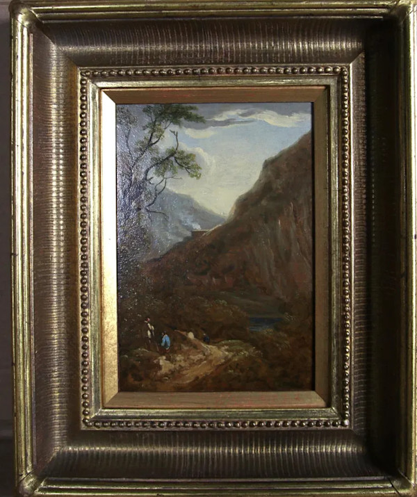 “Travelers along a Roadside in the Mountains” by Thomas Barker of Bath