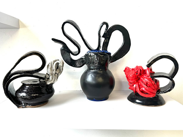ceramic sculpture. 2024.Angry Teapot Series. (click image to see all) by Vivien  Collens