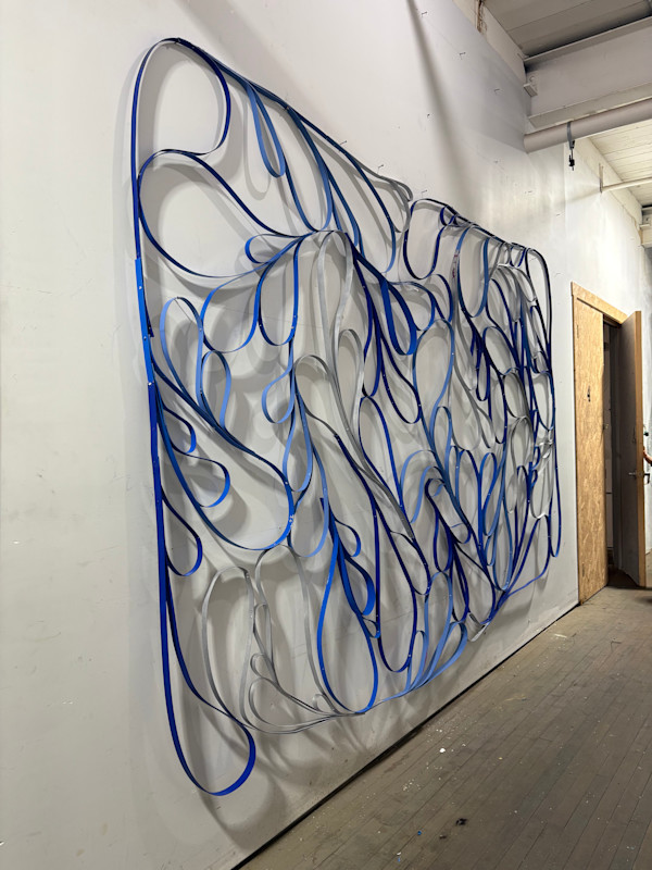 blue paisley wall hanging or room divider by Vivien  Collens