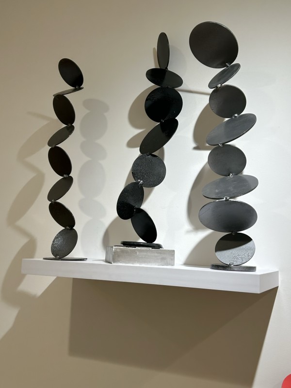 Black bubble totem installation by Vivien  Abrams Collens