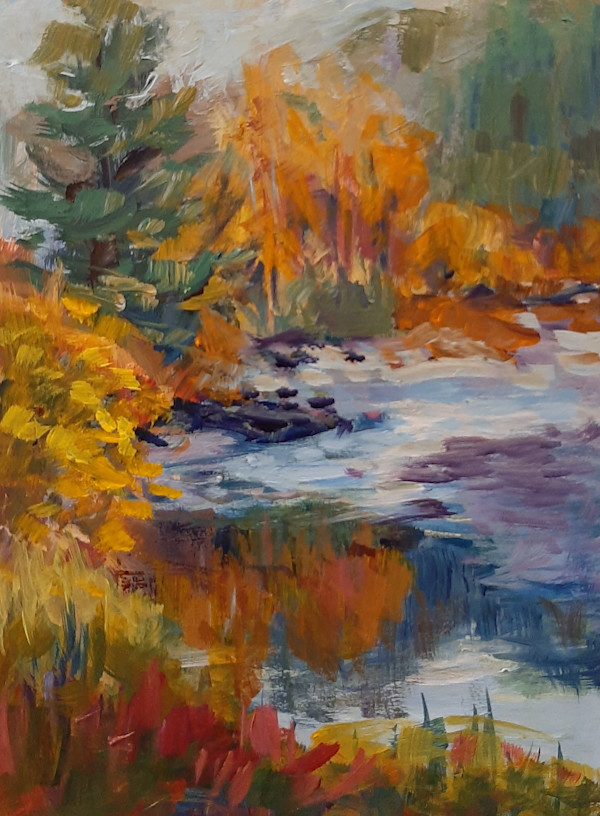 Autumn River Shore by Nanci Cook