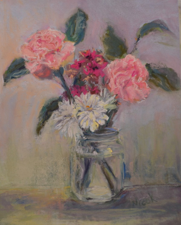 Pink Carnations in a Jar by Nanci Cook
