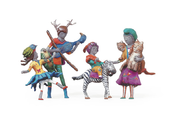 Traveling Troupe (Four Small Figures) by Joan Danziger