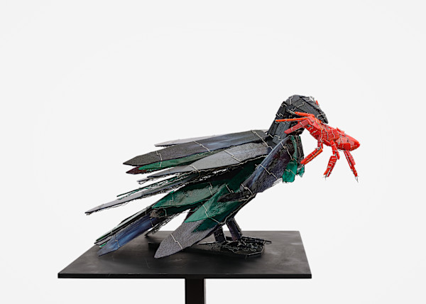 Green Earth Raven with Beetle by Joan Danziger