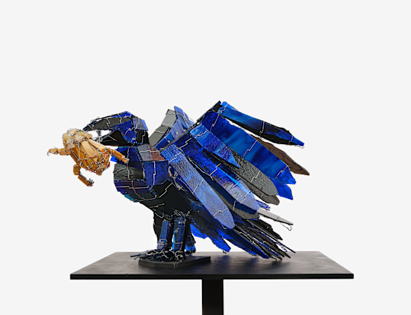 Blue Royal Raven with Frog (formerly Blue Royal Raven) by Joan Danziger