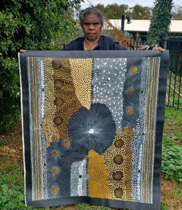 Ngapa (Water Dreaming) by Janet Long Nakamarra, Image 1.