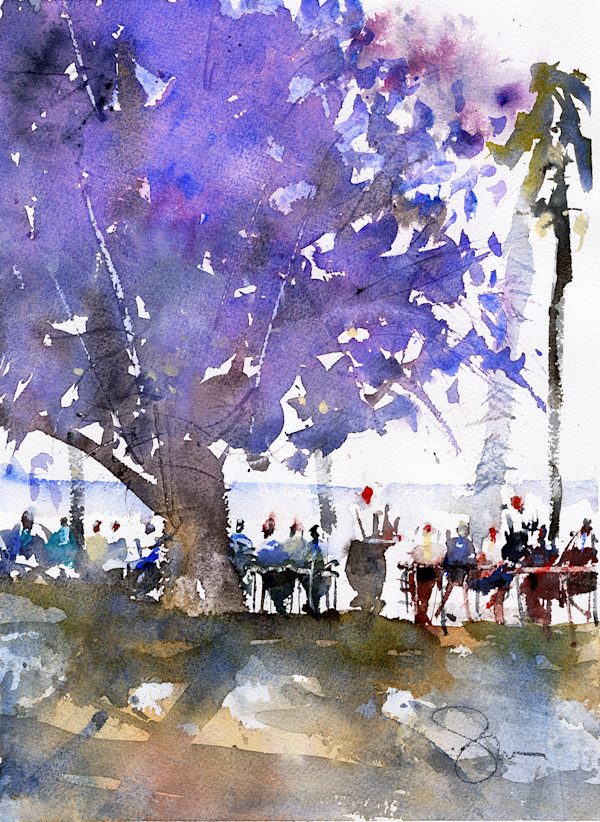 Coffee in Nice Three by SteveGriggsWatercolor