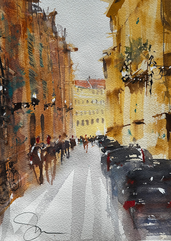 Meet Me In Florence by Steve Griggs Watercolor