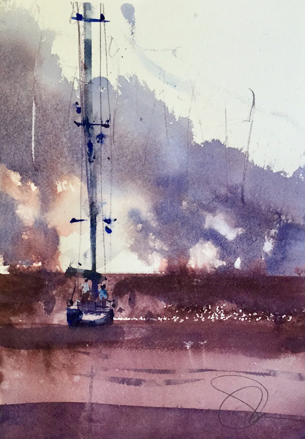 Safely Home by Steve Griggs Watercolor