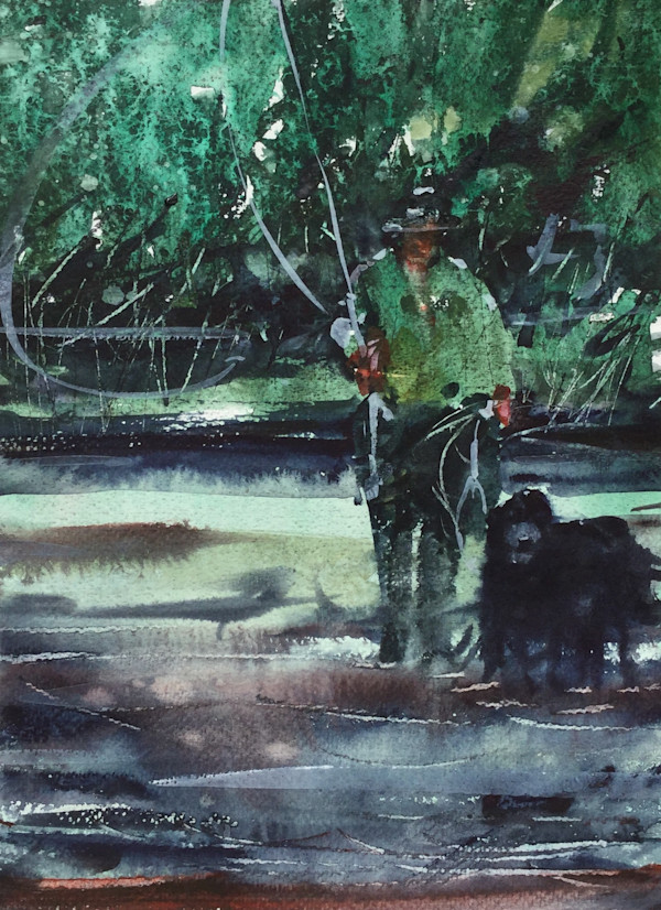 Watch Out Trout by Steve Griggs Watercolor