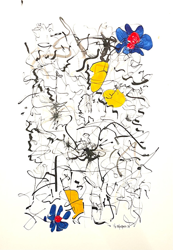 Ink and Primary on Paper #3 by Mo Gerngross