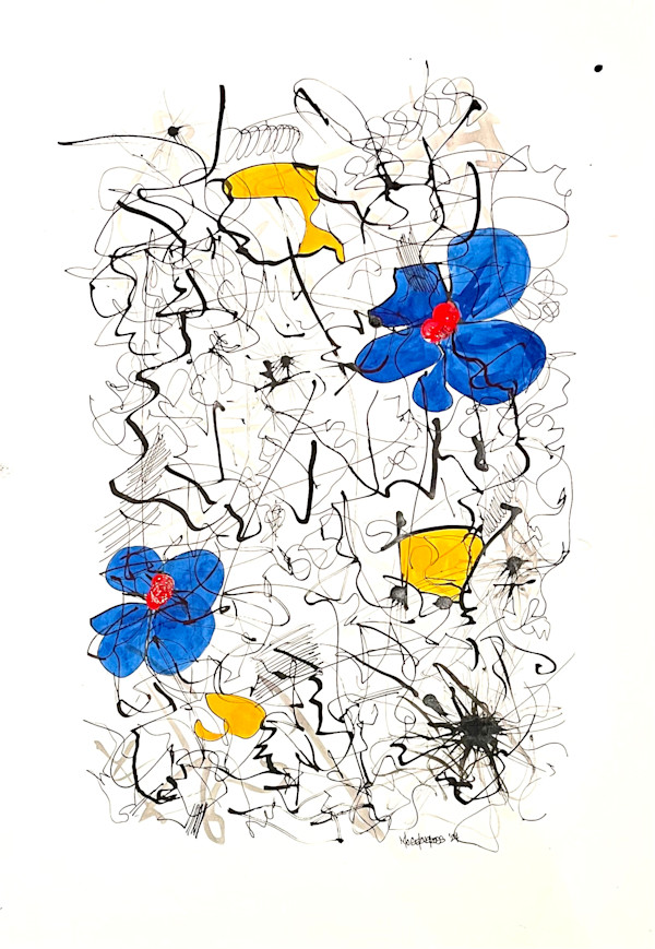 Ink and Primary on Paper #2 by Mo Gerngross