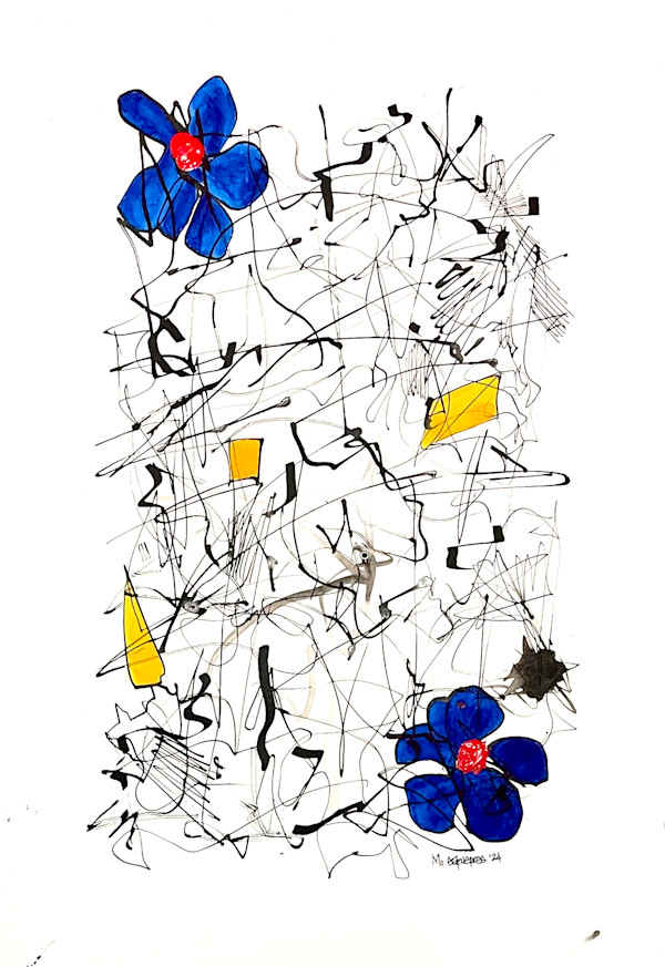 Ink and Primary on Paper #4 by Mo Gerngross